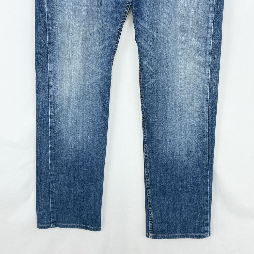 Levis 505 Mens Size 36 X 34 Blue Denim Zip Fly Jeans - Picture 9 of 12